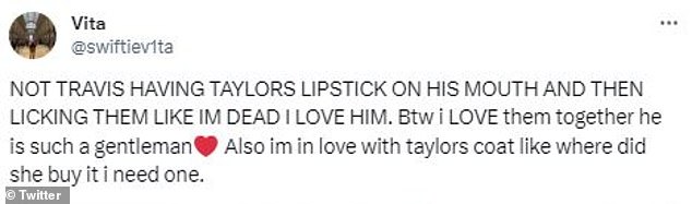 1697610389 65 Taylor Swift seemingly got lipstick all over Travis Kelces face