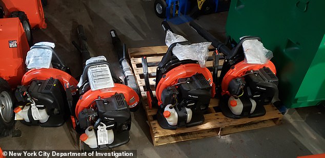 They found $100,000 in tools, $450,000 in air filters, 17 snow blowers and $230,000 in lockers