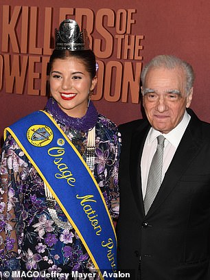 Scorsese walked the carpet with members of the Osage Nation, including Lawren Lulu Goodfox