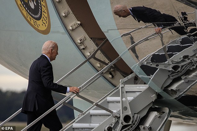 President Joe Biden was seen boarding Air Force One on Tuesday evening.  He landed in Israel on Wednesday morning, amid a worsening crisis