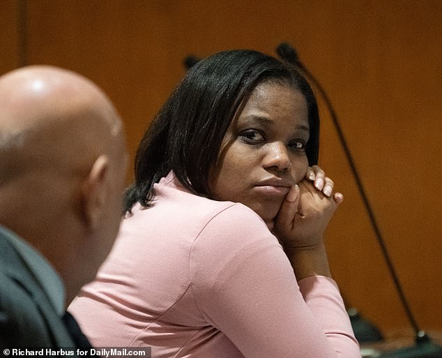 Jessica Beauvais (pictured in court today) is charged with the murder of the NYPD Highway Officer on the Long Island Expressway