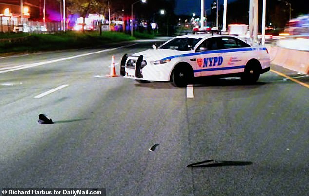 The hat Tsakos was wearing is seen here at left in evidence photos taken the night he was killed