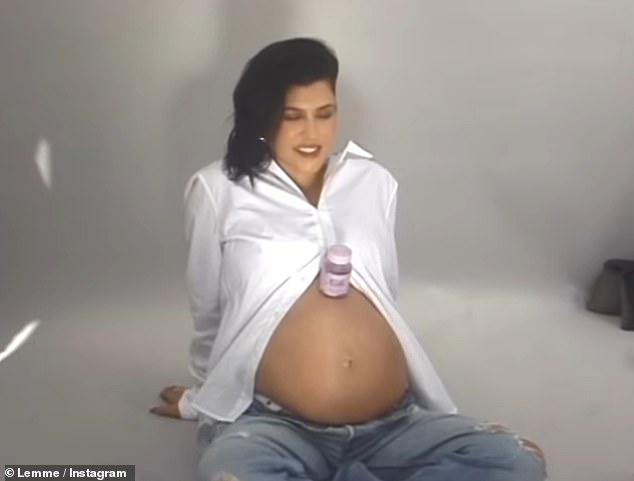 New venture: The TV personality, 44, was unveiled in a video on the brand's Instagram page on Tuesday, which confirmed the launch of a prenatal multivitamin capsule, Lemme Mama