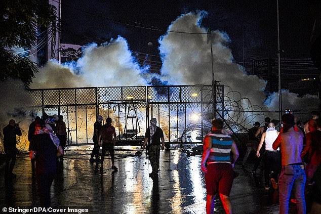 Beirut: Protesters threw fireworks at the US embassy in Beirut last night.  The riots continued until Wednesday