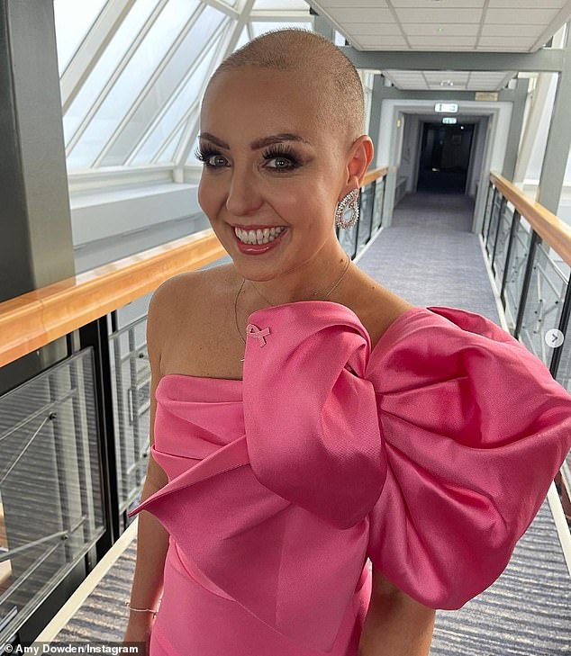 Return: Sparkle-toed star Amy returned to Strictly for one night only last Saturday to support her co-stars in her first televised appearance since shaving her head