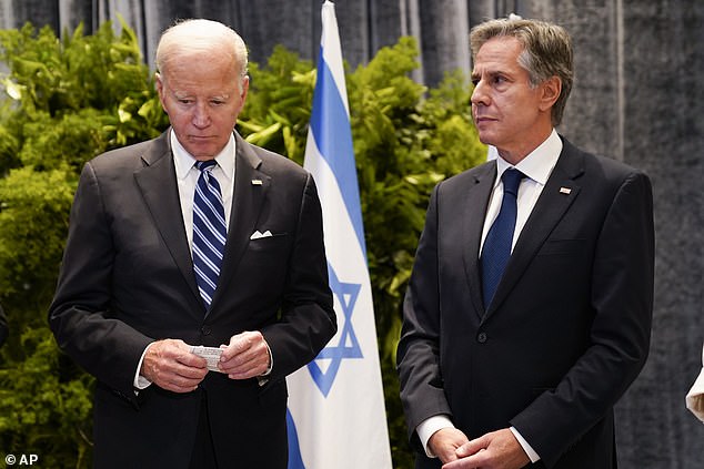 President Joe Biden (left) on Wednesday botched a quote that he said was told to him by now Secretary of State Antony Blinken (right), who was also an aide to Biden when he served in the US Senate