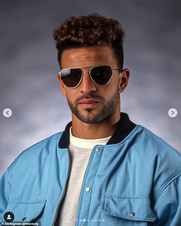 Kyle Walker became the coolest kid on the street with his sunglasses and blue jacket