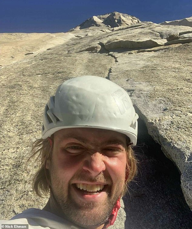 Ehman began his ascent of the Nose, El Capitan's most popular route, which follows the central prong of the cliff as it rises 28 heights straight up from the valley floor.