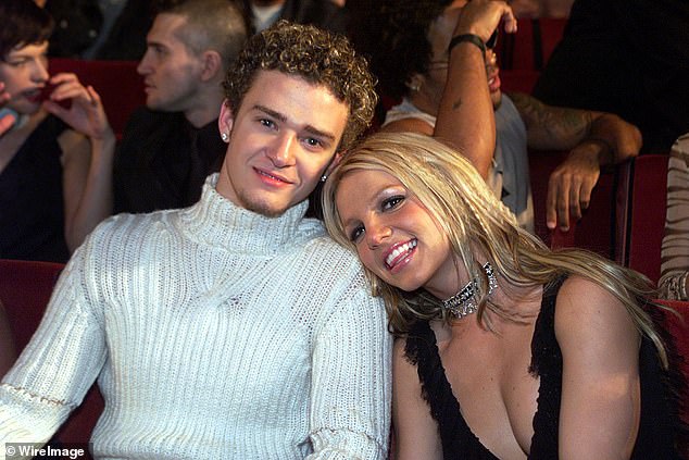 Happier times: Timberlake and Spears pictured in 2000 - the year she got pregnant by him and later had an abortion