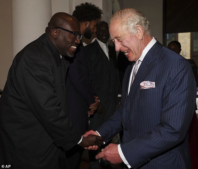 King Charles also met with British Vogue editor-in-chief Edward Enninful (pictured)