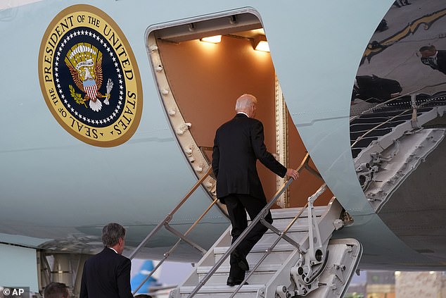 Biden was back on Air Force One and headed back to Washington DC just over seven hours after arriving.  He left after making it clear that he supported Israel