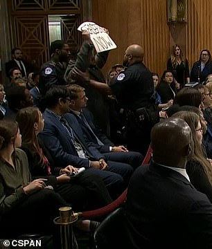 1697661054 334 Pro Palestine protester removed by Capitol Police from hearing for Bidens