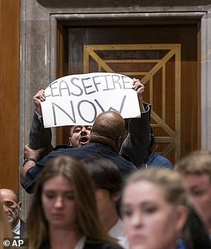 1697661055 572 Pro Palestine protester removed by Capitol Police from hearing for Bidens