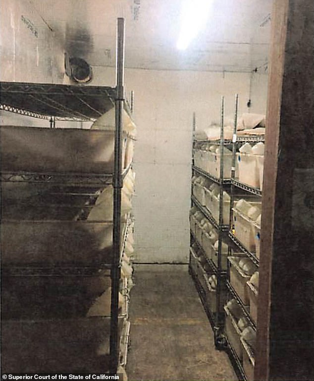 The mice were locked in a poorly ventilated room barely larger than a closet and under constant bright light, as shown in the photo above.  Court documents also show they lacked adequate food and water