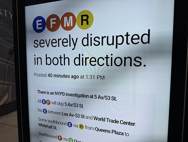 The E, F, M and R trains have been seriously disrupted by the case