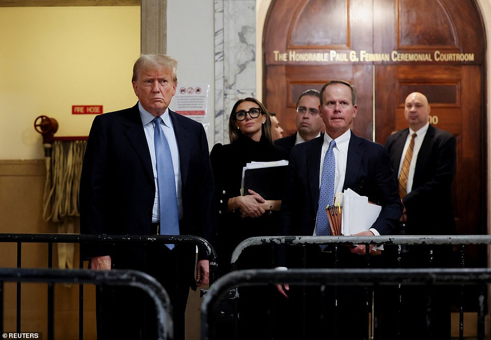 The judge instead issued an admonishment to the entire courtroom.  “I will ask everyone to be quiet as the witness testifies,” he said.  That came a day after Trump stormed into New York Attorney General Letitia James at the courthouse but was sparing with the judge.