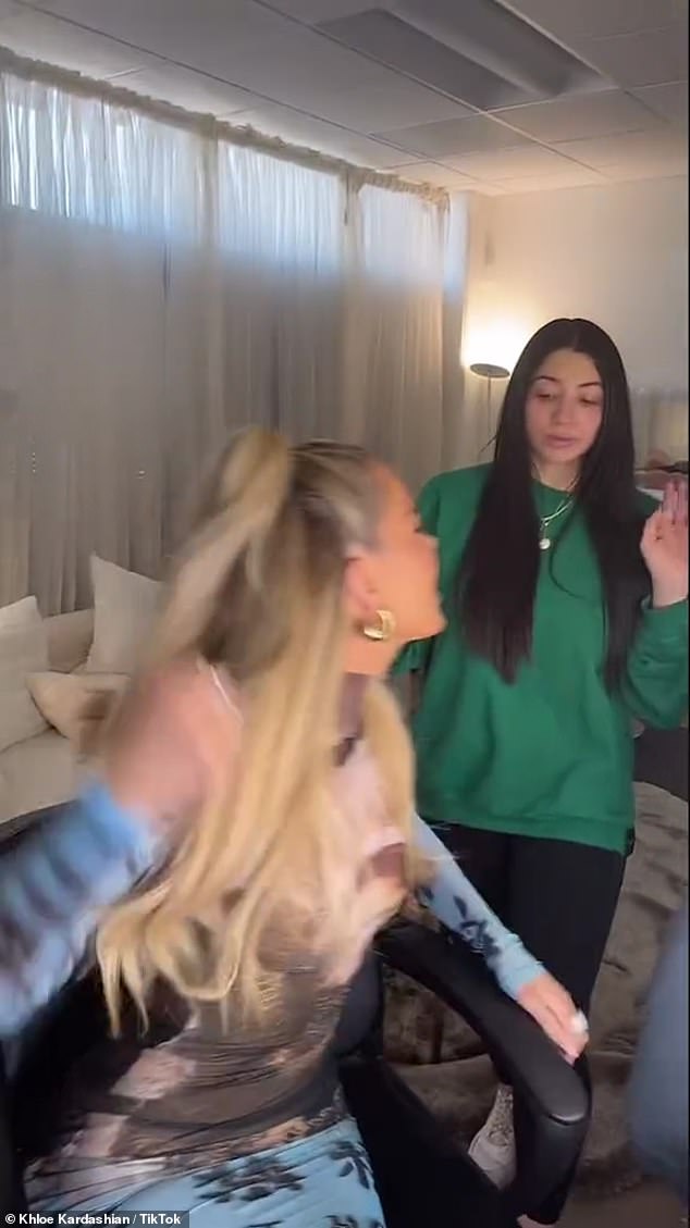 'I'm going to fucking hurt you!'  Khloe clenched her fist as she prepared to punch before the clip ended