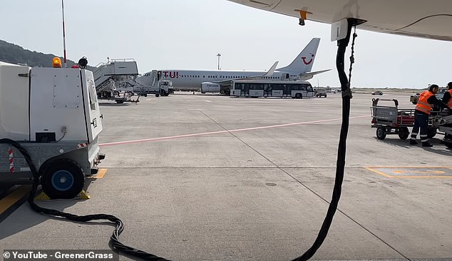 As the countdown continues, pilots complete a safety check, food is loaded, the plane is refueled, and baggage is next.