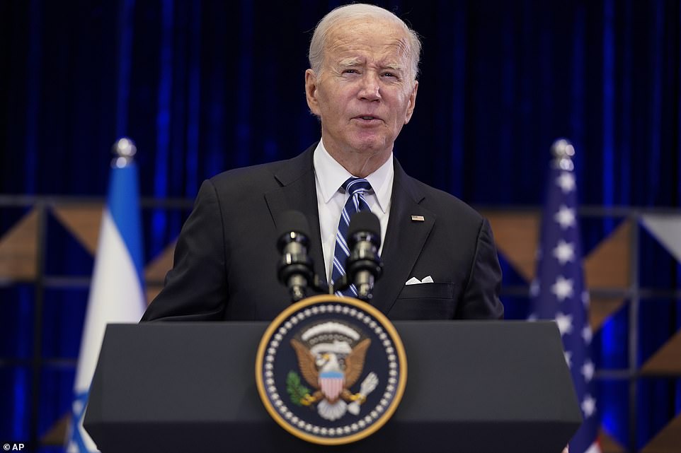 “We've seen it described as Israel's September 11th,” Biden said.  “For a country as big as Israel, it was like the fifteenth of September 11. The scale may be different, but I am sure that these horrors have sown some kind of primal feeling in Israel, just as it has in America: shock pain, anger... .an all-consuming rage.'  The words were part of the main message of the day: Biden's pledge to support Israel after 1,300 people were killed by Hamas gunmen.