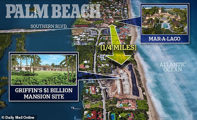 Griffin's $1 billion mansion is just a quarter mile from Trump's Mar-a-Lago estate