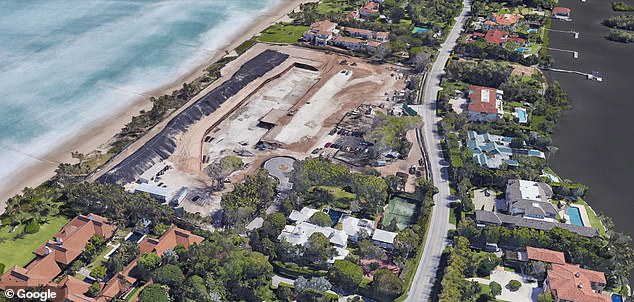 Griffin's mansion is located on Miami's Palm Beach, overlooking the Atlantic Ocean