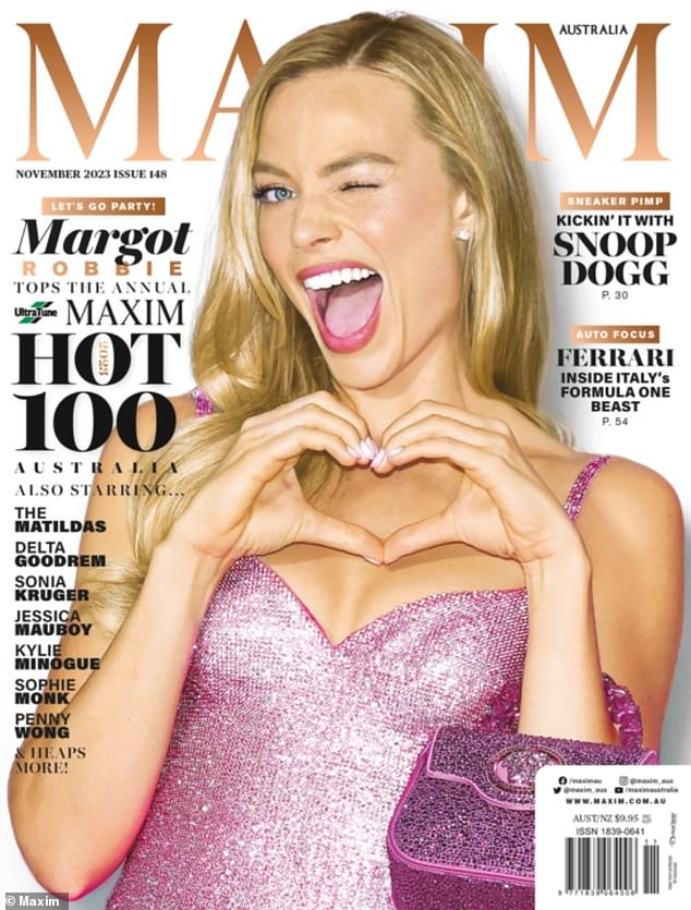 Topping the Hot 100 is actress Margot Robbie (33) (pictured) whose Hollywood career continues to shine following the release of her latest film Barbie