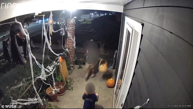 The incident was captured on a Ring doorbell camera and shows the children walking to the building in the Hillcrest neighborhood on October 12 around 8:30 p.m.