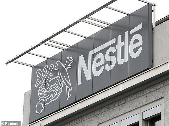 FILE PHOTO: Nestle logo is seen at a factory in Konolfingen, Switzerland, September 28, 2020. REUTERS/Arnd Wiegmann/File Photo