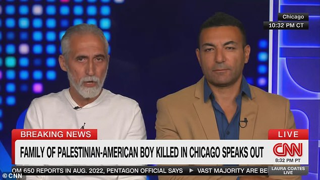 Mahmoud Yousef, the boy's great-uncle (left), appeared on CNN on Wednesday alongside the executive director of CAIR Ahmed Rehab in Chicago