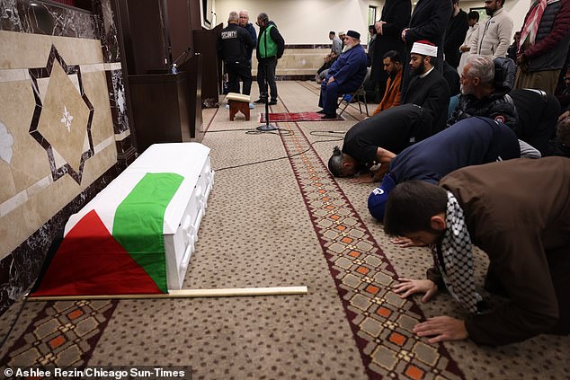 Metro Chicago community members mourned the loss of 6-year-old Wadea Al-Fayoume at a funeral Monday