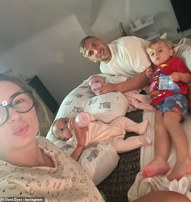 Family: Last month, Dani opened up about how she and Jarrod have 'adjusted' to becoming a family of five following the birth of the twins