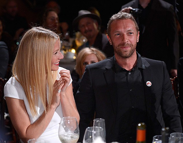 Hindsight: Gwyneth, who married Chris in 2003 and 'consciously broke up' in 2014, said her data collection was to help prepare her children Apple, 19, and Moses, 17 (pictured in 2014)