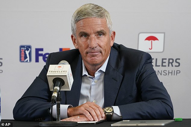 After a bitter civil war broke out within the golf world following the launch of LIV, it was announced in June that the Saudi-backed circuit and the PGA Tour would merge (Photo - PGA Tour Commissioner Jay Monahan)