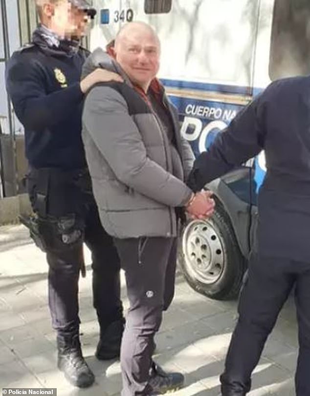 Aidas (pictured while being arrested) went so far as to seek medical attention for his fake heart problems and was only discovered when he attempted his skit twice at El Buen Comer, who called the police.