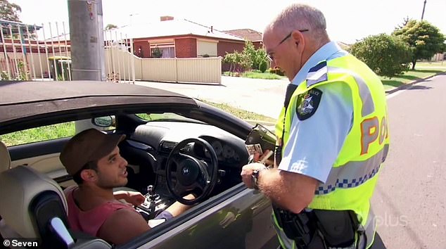 Footage has emerged of Portelli in Channel's Seven reality hit, Highway Patrol, being stopped by police for speeding.  In the clip, which has now gone viral, Portelli is caught by a police officer after being caught driving 25mph over the speed limit.