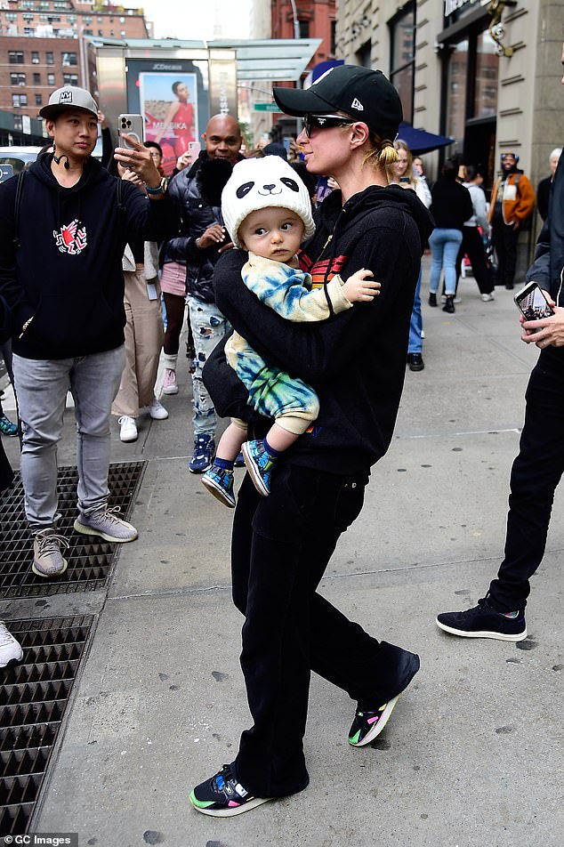 Mom and son time in NYC: Hilton and Phoenix Baron Hilton Reum were spotted out and about in Soho on October 18