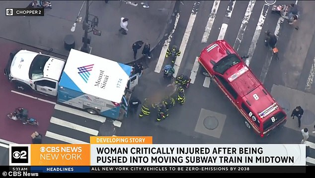 Police have not yet released the name of the 30-year-old victim, who was driven from the 53rd Street and 5th Avenue subway station in Manhattan after Wednesday's attack.