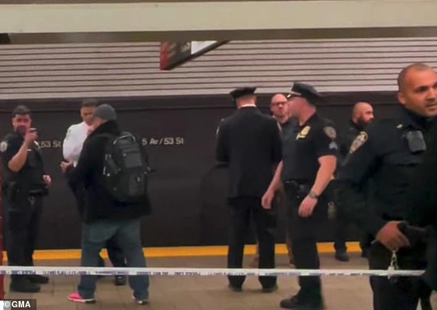 The attack disrupted train service at the tube station throughout the evening, with police remaining on the scene long after the woman was taken off the tracks and admitted to hospital.