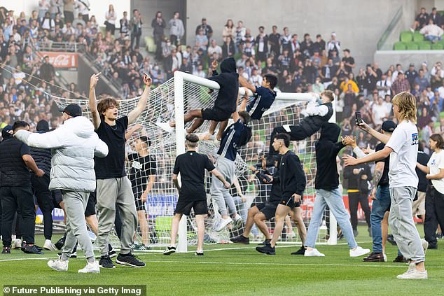 In frenzied scenes, thousands of A-League fans stormed the pitch, making several arrests and imposing heavy sanctions.