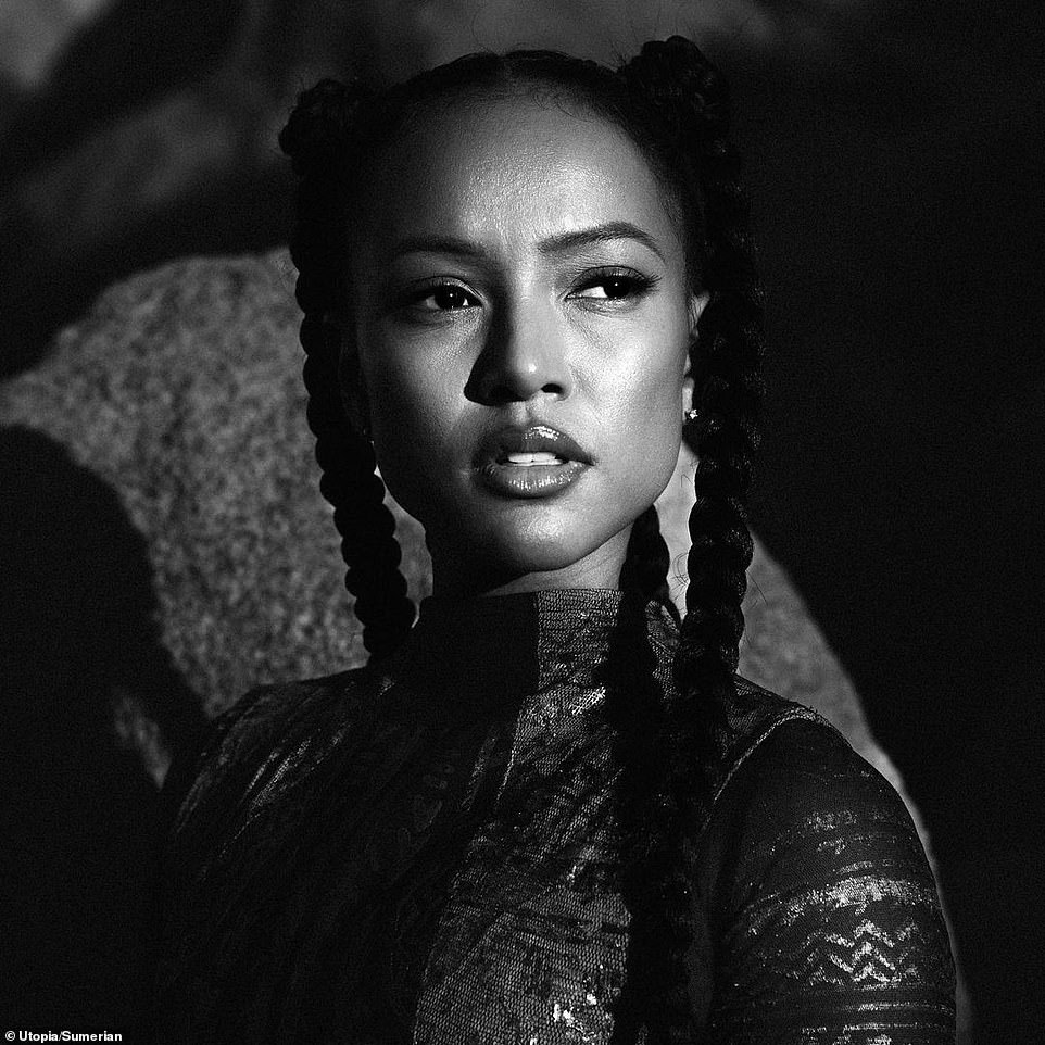 In limited LA/NI/Canada theaters!  Karrueche currently stars as the 'seductive' Nikita in Eddie Alcazar's unscripted sci-fi thriller Divinity , which opens in the US on November 3