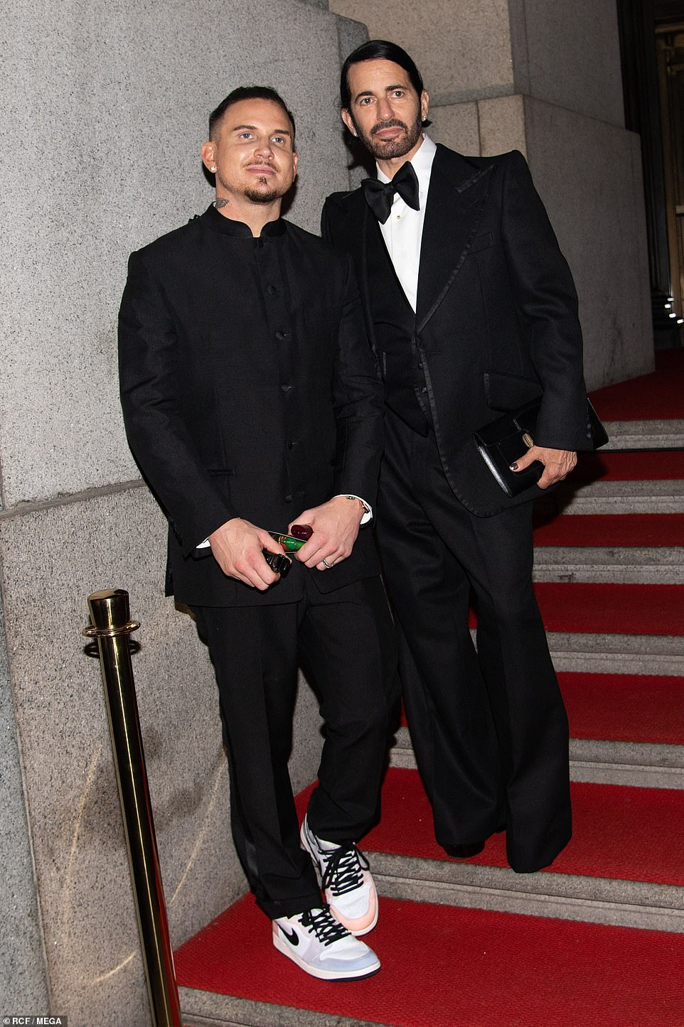 Dapper duo: Designer Marc Jacobs, 60, attended the event with his partner Char Defrancesco.  He looked dapper in a black three-piece suit and bow tie, accessorized with a clutch