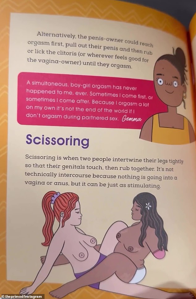 The book, written by Stines with teen magazine columnist Dr. Melissa Kang, contains descriptions and illustrations of masturbation, oral sex, shaving and other acts.