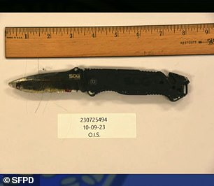 Yang was armed with this 3.5-inch knife during the incident