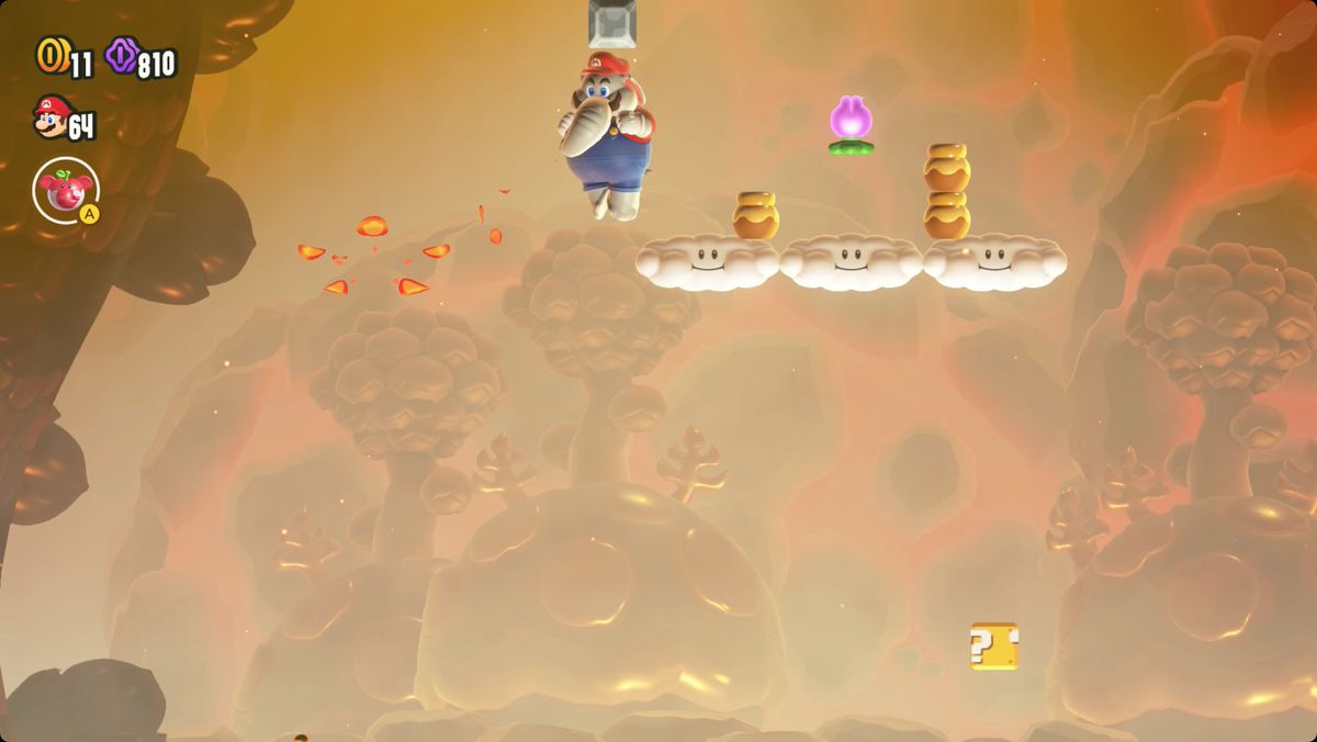 Super Mario Bros.  screenshot showing the route to a Wonder seed.