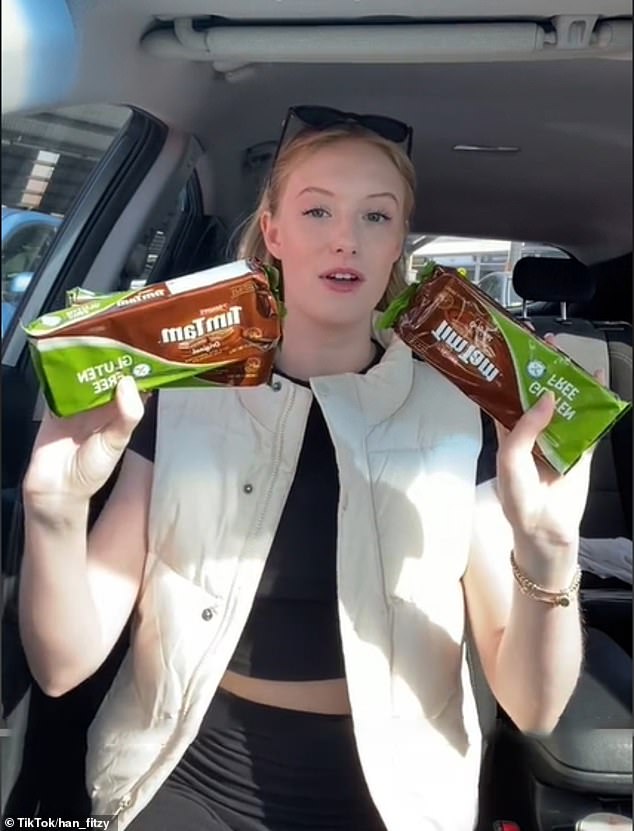 Hannah was excited to finally get her hands on the new Tim Tams, which were flying off the shelves