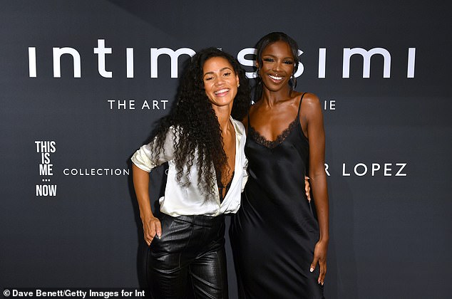 Gorgeous: Vick looked sensational as she posed up a storm with Leomie at the event