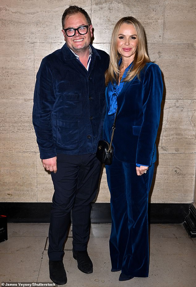 Alan Carr and Amanda Holden (pictured) were among the guests at Paul O'Grady's memorial service on Wednesday