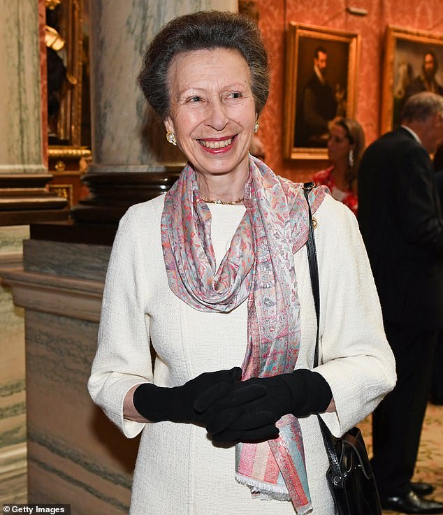 The Princess Royal was also in attendance and was happily photographed donning a white dress and black gloves