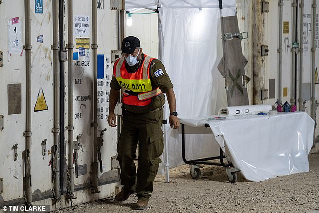 Bodies are stored in large refrigerated containers until someone can examine them