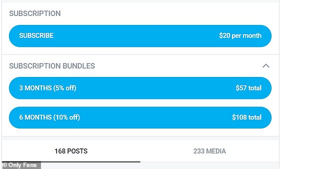 She said her income has increased significantly since she was exposed - thanks to several thousand new subscribers